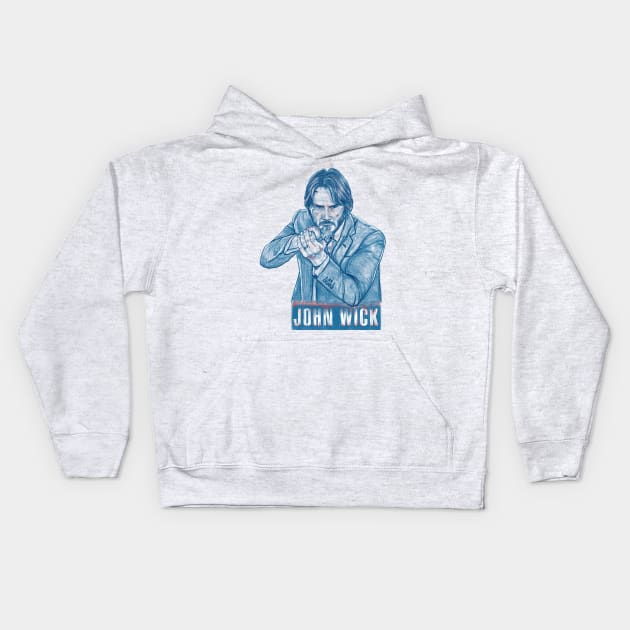 John Wick Kids Hoodie by Artofokan